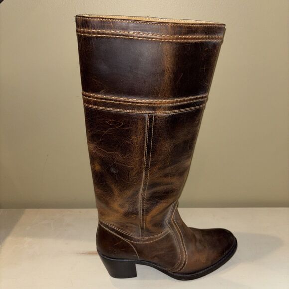 Frye White Label Tall Campus Pull On Boots Women's Size 8.5 B Distressed Brown - Picture 8 of 15